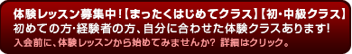 体験レッスン募集中！【入門クラス】【初・中級クラス】